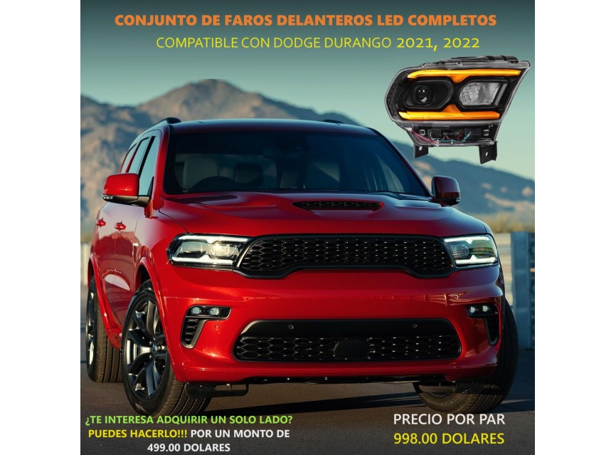 Conjunto De Faros Delanteros Led DODGE DURANGO 2021, 2022